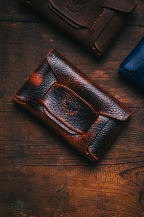 Crimson Stitchless (Ready-to-Ship)- Minimalist Wallet